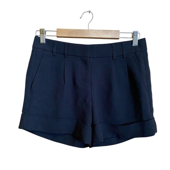 Express Design Studio Editor Black Pleated Front Cuffed Shorts Women's Sz 0 - Picture 1 of 10